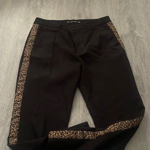 Zara black cheetah pants low cut ! Size medium